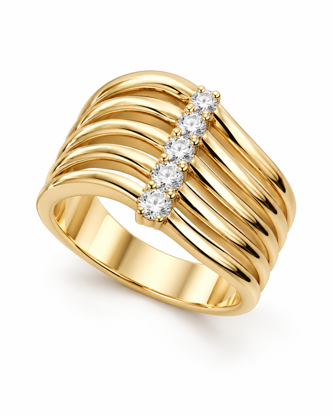 Anillo 5 diamantes