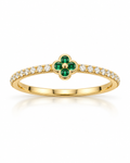 Anillo Flor Verde en Oro 10K – Talla 7