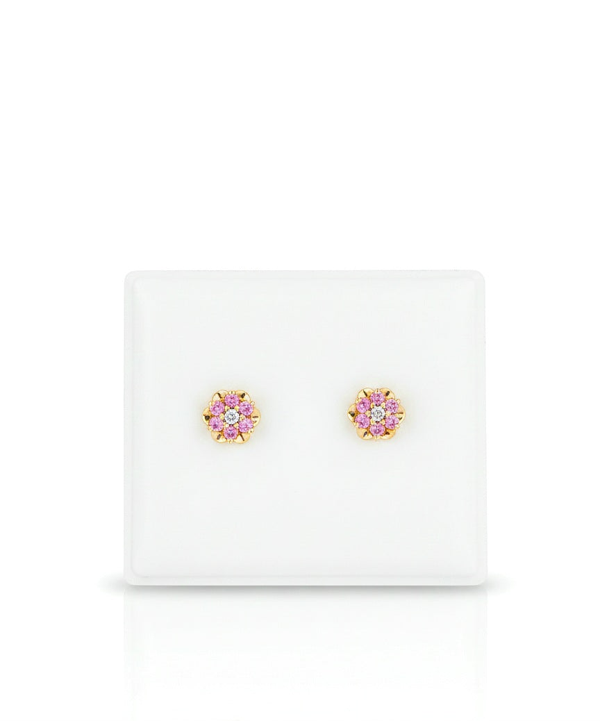 Aretes flor rosados