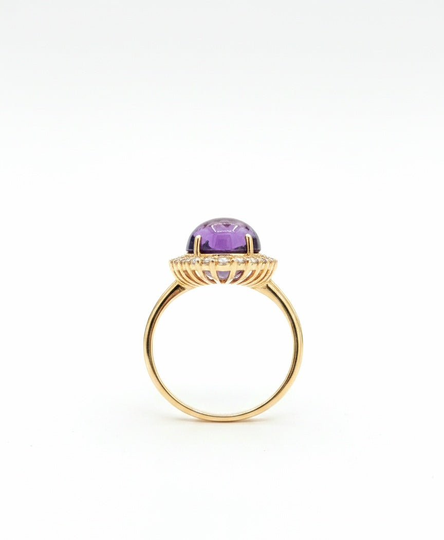 Anillo piedra morada