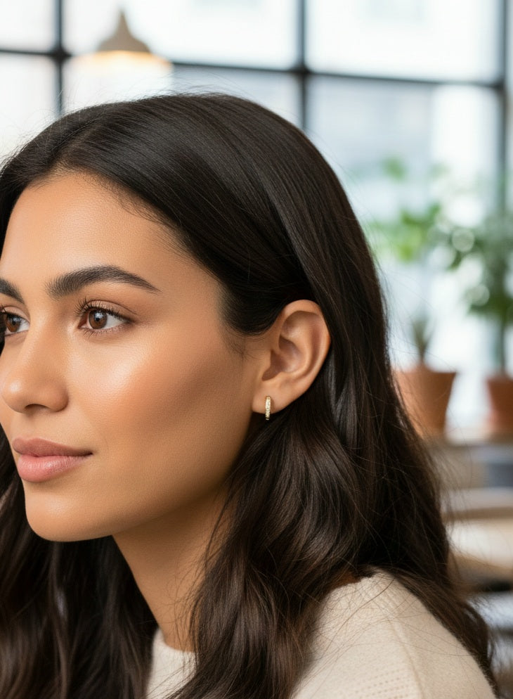 Argollas finas con piedras