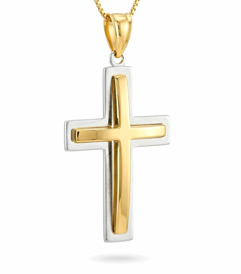Cruz 14k dos tonos