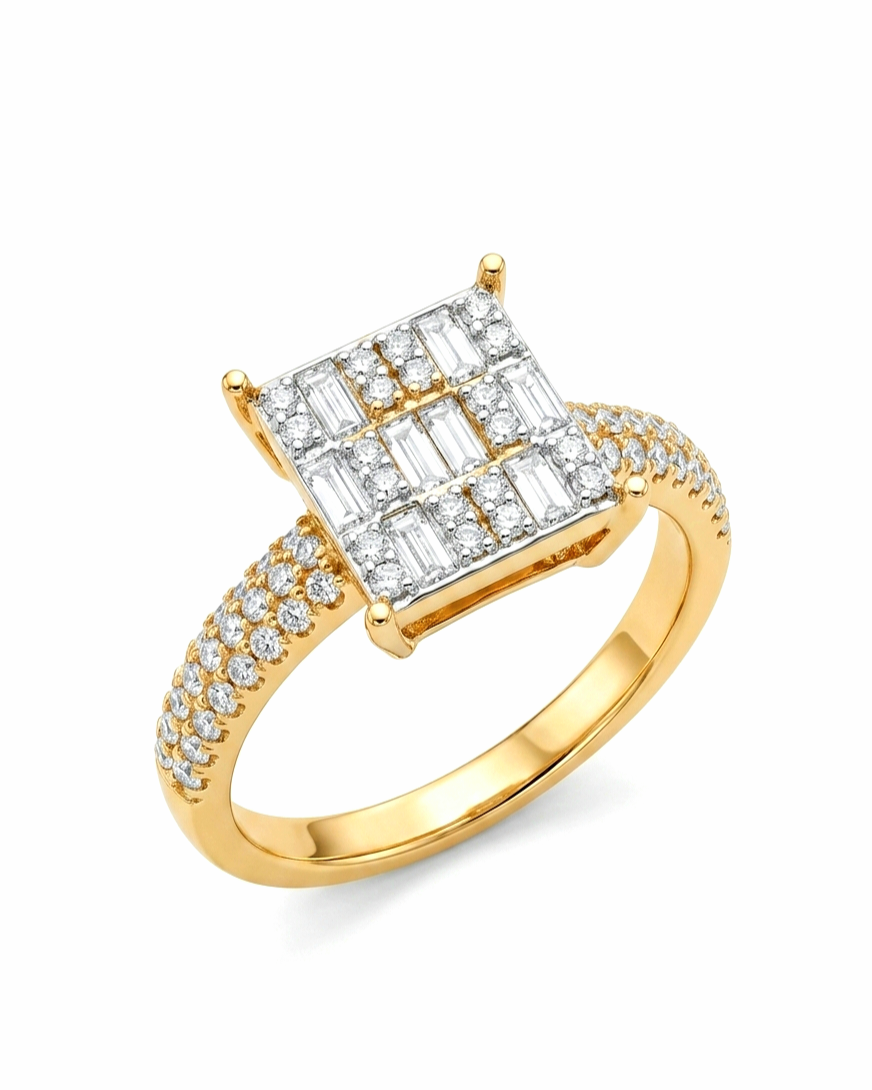Diamantes Baguet compromiso 18k