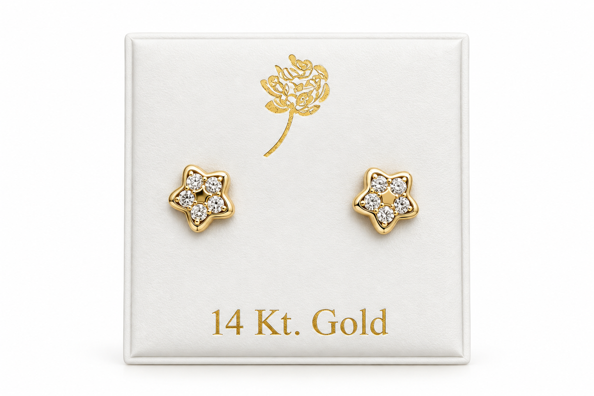 Aretes estrellas morado