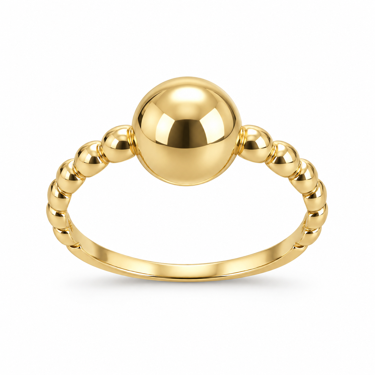 Golden sphere ring