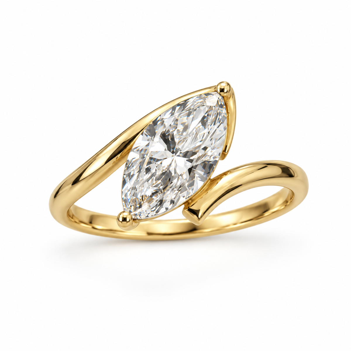 Marquise Diamond Bypass Ring