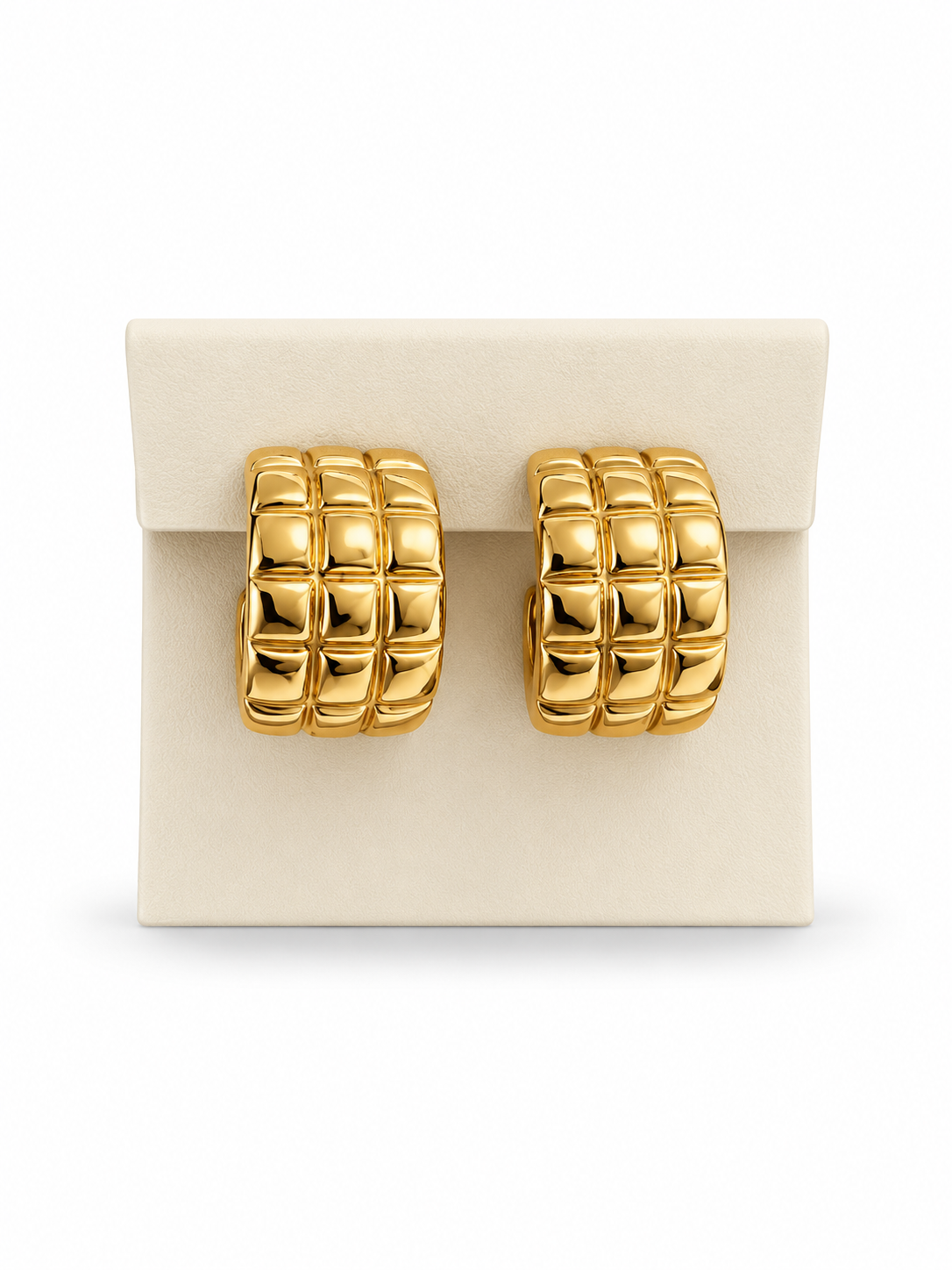 Quilted Gold Huggie
