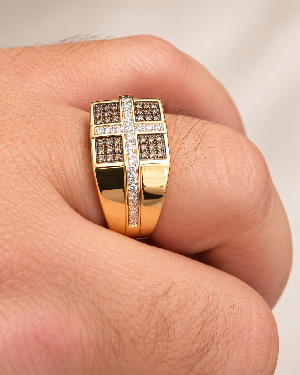 Faith Cross Diamond Ring