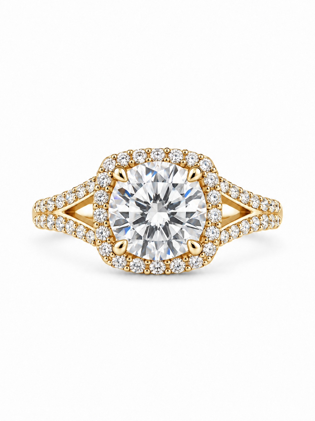 Anillo 7548 en oro amarillo, vista frontal