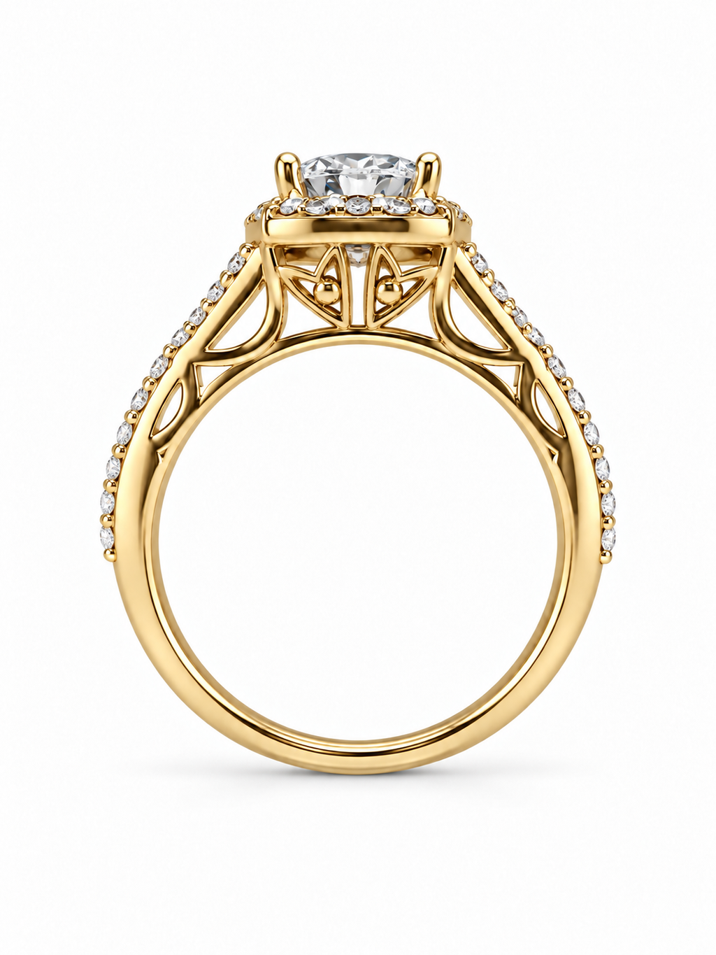 Anillo 7548 en oro amarillo, vista lateral
