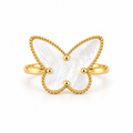 Anillo Mariposa con Perla en Oro Amarillo 14K – Talla 7