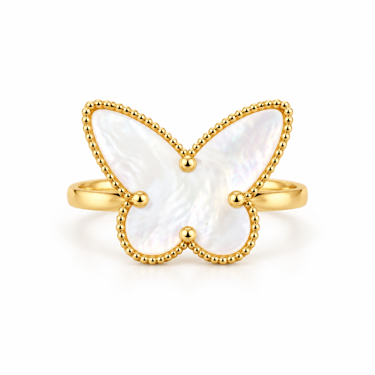 Anillo Mariposa con Perla en Oro Amarillo 14K – Talla 7
