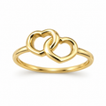 Anillo Corazones en Oro Amarillo 14K – 1.47 g, Talla 7